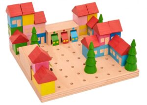 Městečko - nápaditá dřevěná stavebnice pro malé děti